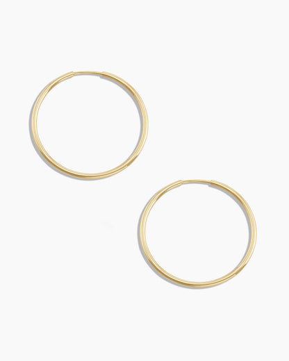 14K Gold Classic Hoops
