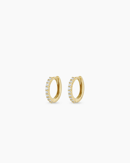 14K Diamond Pavé Huggies