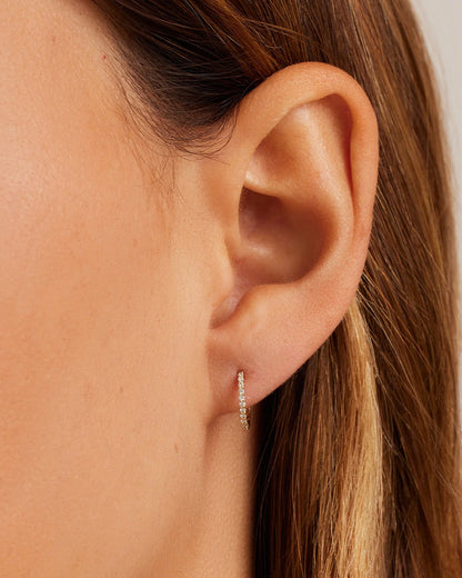 14K Diamond Pavé Single Huggie