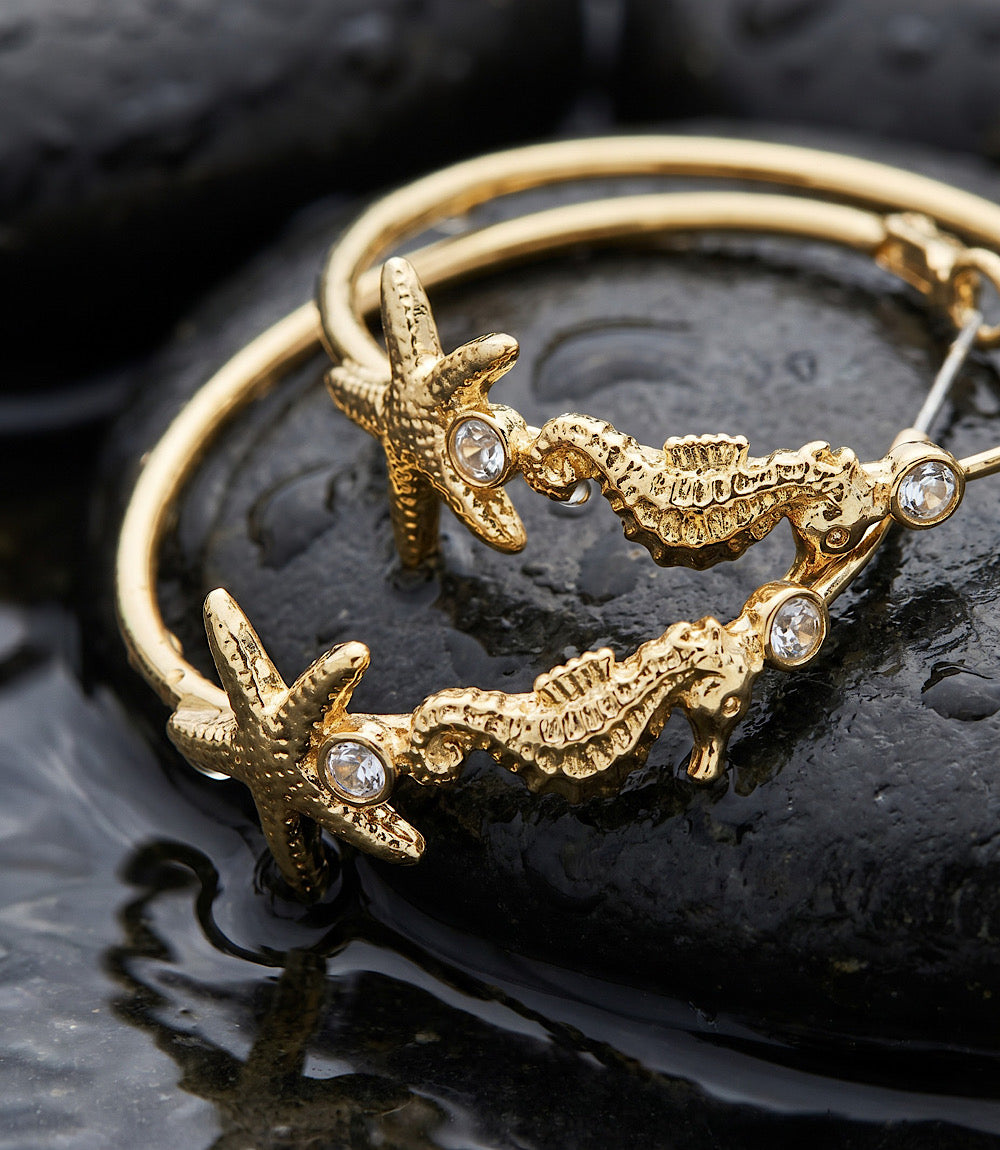 Starfish Hoop Earrings