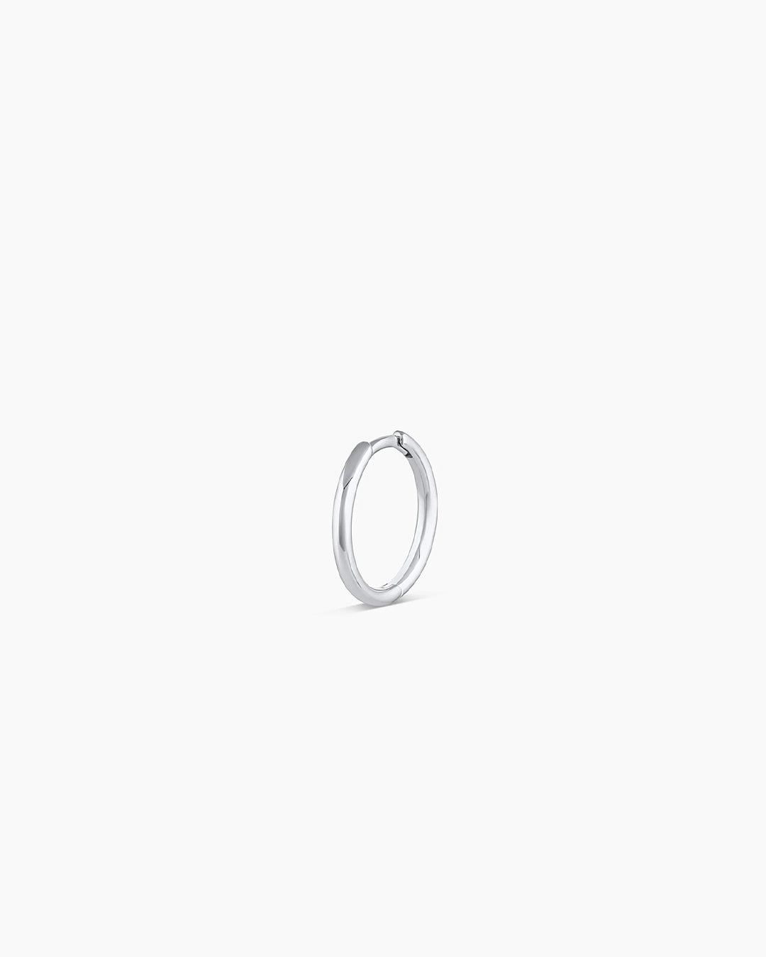 14K White Gold Classic Single Huggie