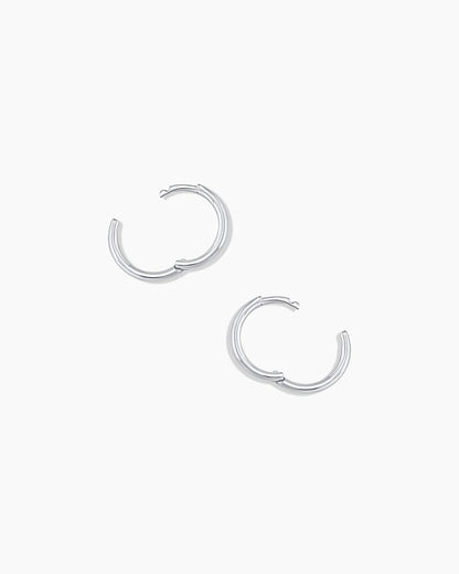 14K White Gold Classic Huggies