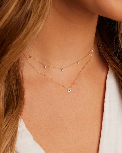 18K Floating Diamond Statement Necklace