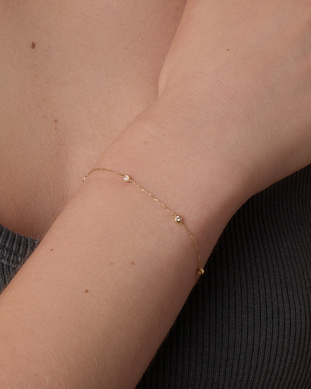 14K Classic Five Diamond Bracelet