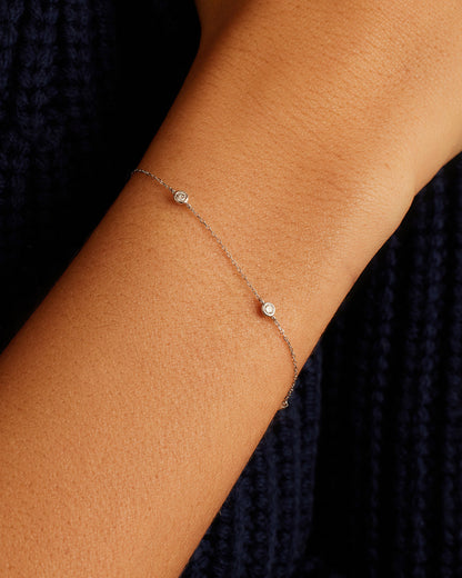 14K Classic Five Diamond Bracelet