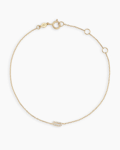 14K Diamond Pavé Alphabet Bracelet