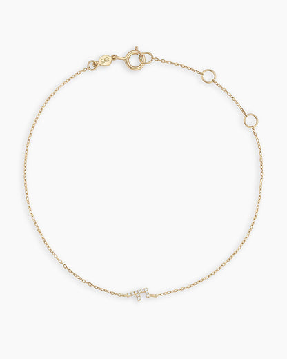 14K Diamond Pavé Alphabet Bracelet