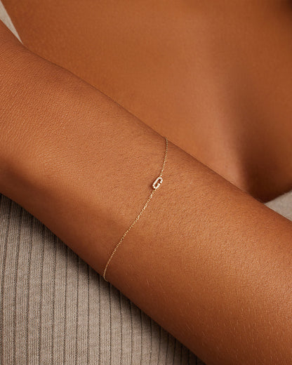 14K Diamond Pavé Alphabet Bracelet
