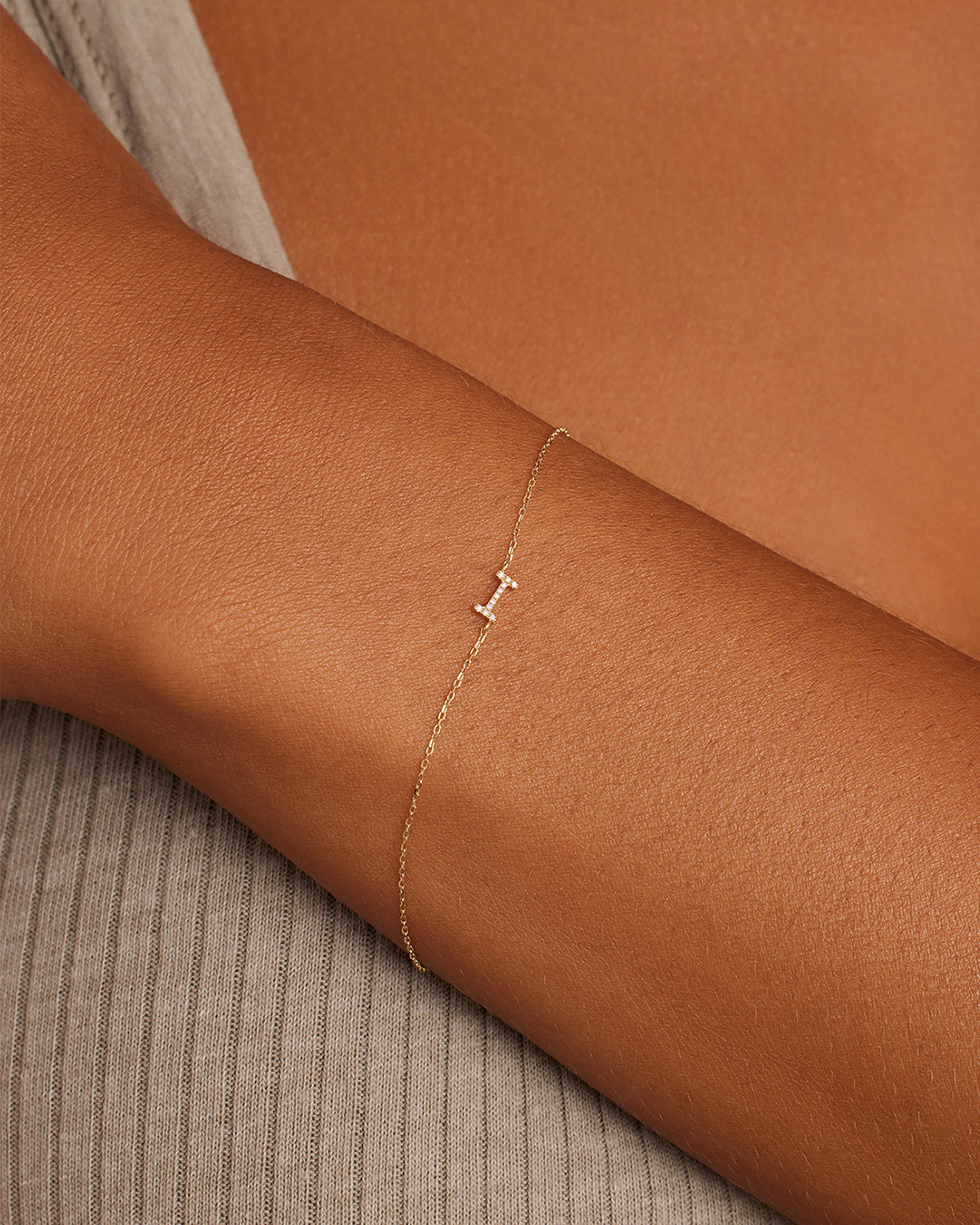 14K Diamond Pavé Alphabet Bracelet