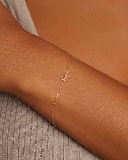 14K Diamond Pavé Alphabet Bracelet