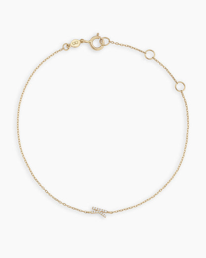 14K Diamond Pavé Alphabet Bracelet