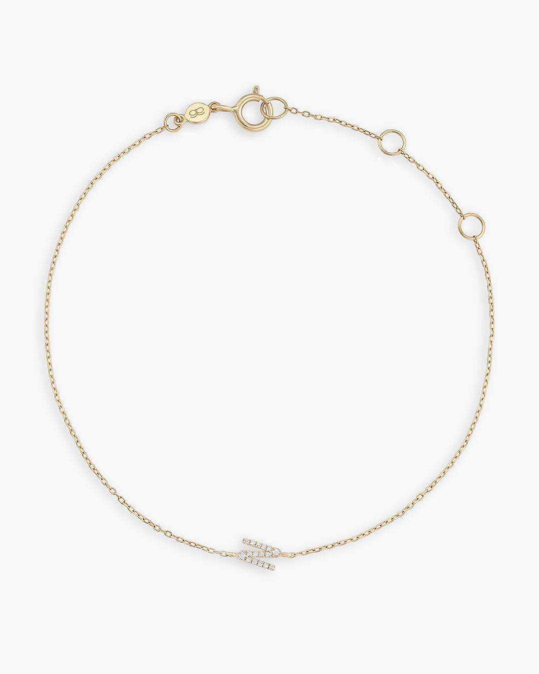 14K Diamond Pavé Alphabet Bracelet