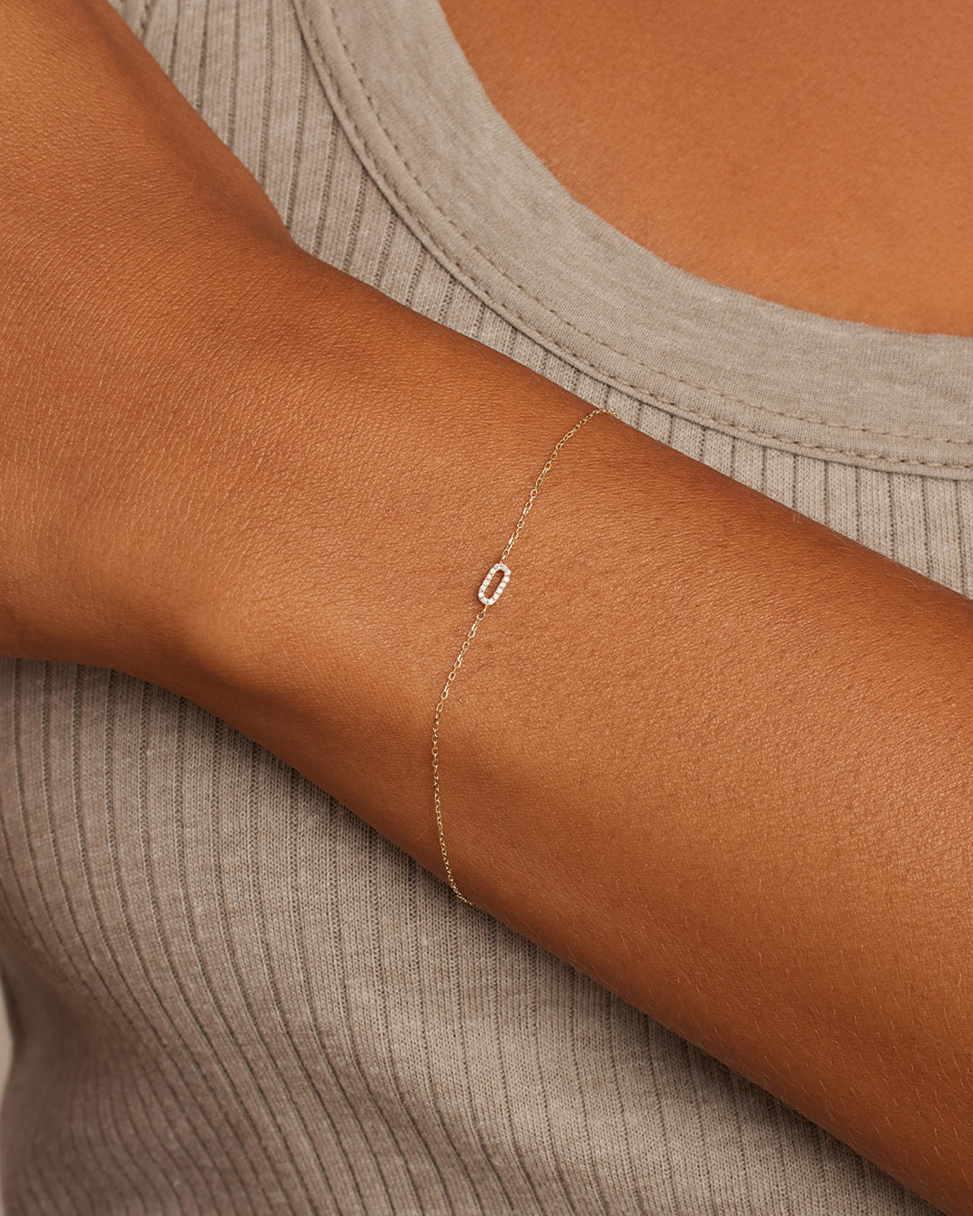 14K Diamond Pavé Alphabet Bracelet