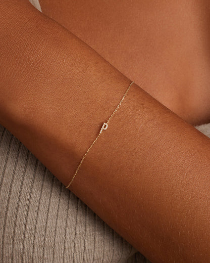 14K Diamond Pavé Alphabet Bracelet