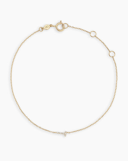 14K Diamond Pavé Alphabet Bracelet