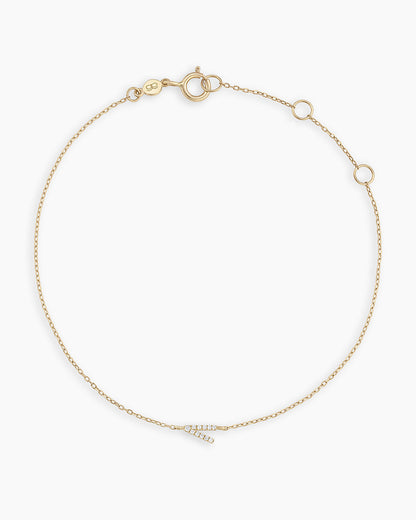14K Diamond Pavé Alphabet Bracelet