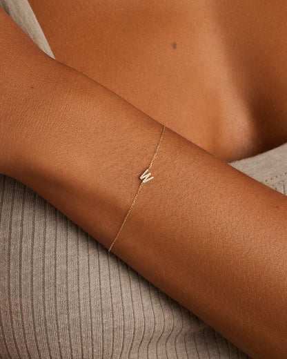 14K Diamond Pavé Alphabet Bracelet