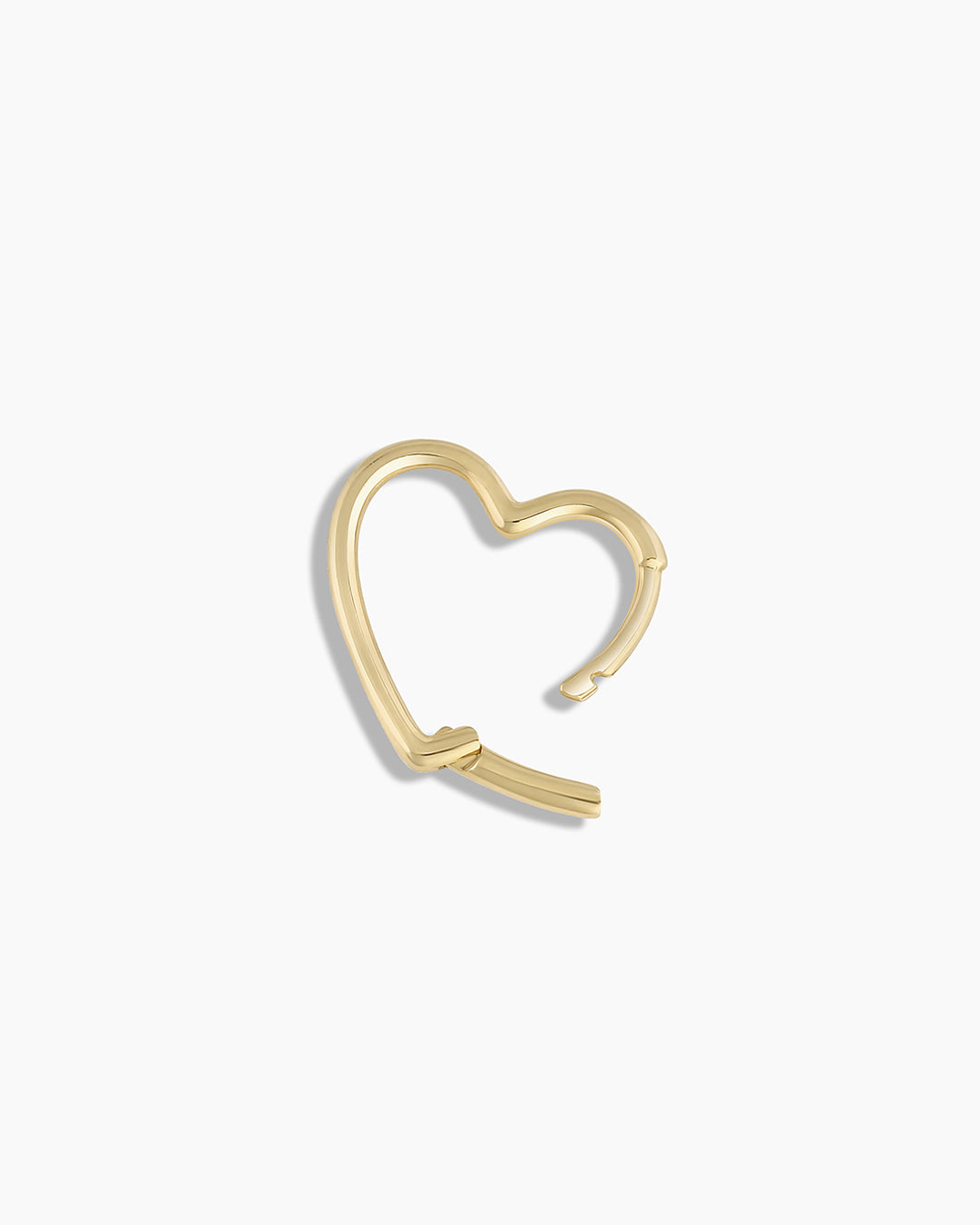 14K Gold Open Heart Single Huggie