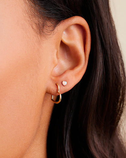 14K Gold Open Heart Huggies