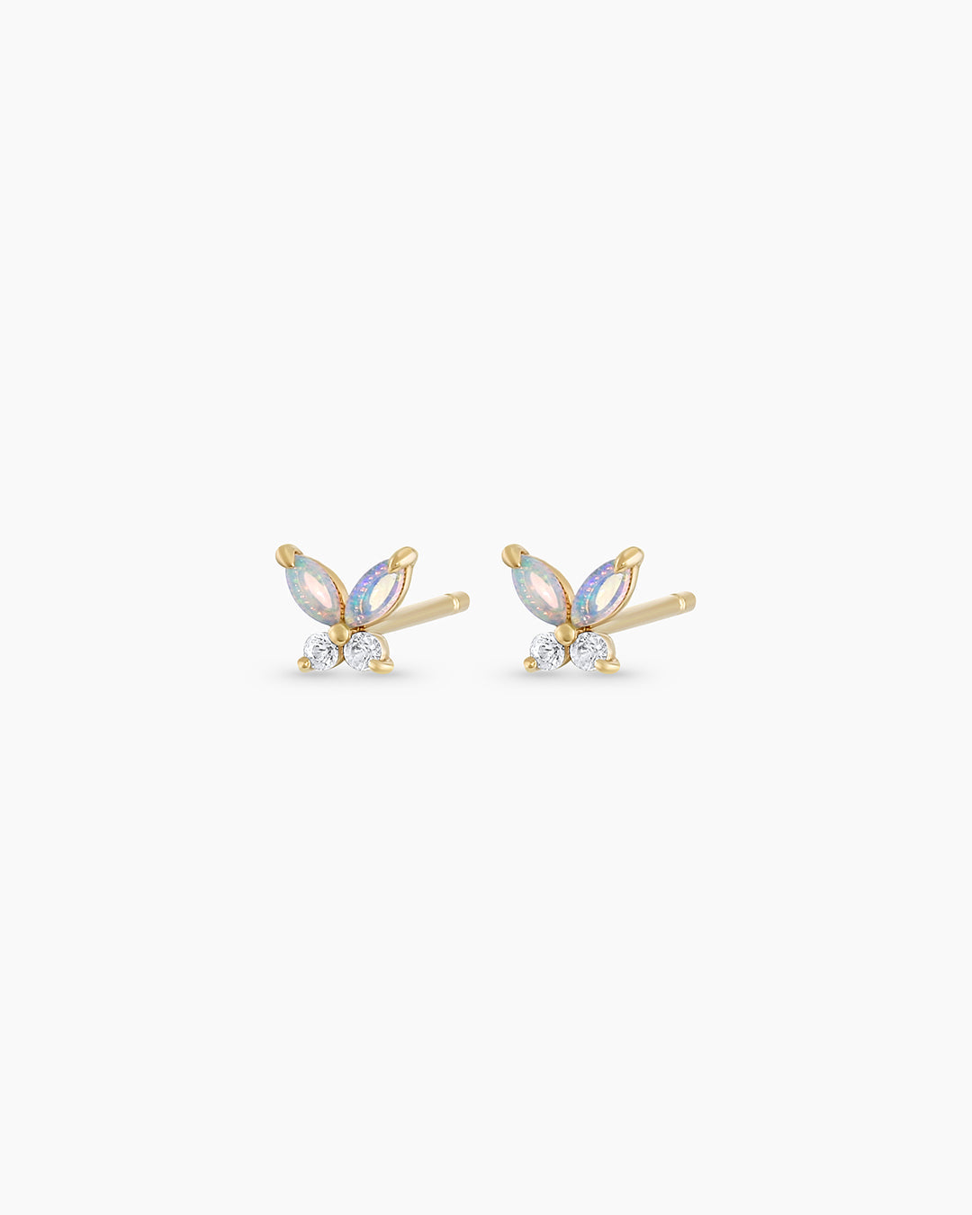 14K Gold Opal Butterfly Studs