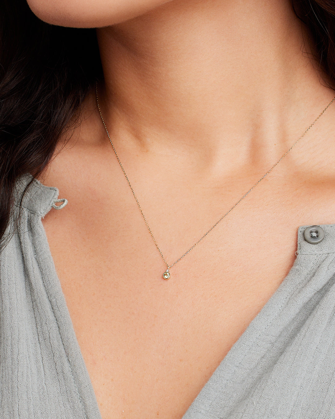 14K Gold Birthstone Necklace