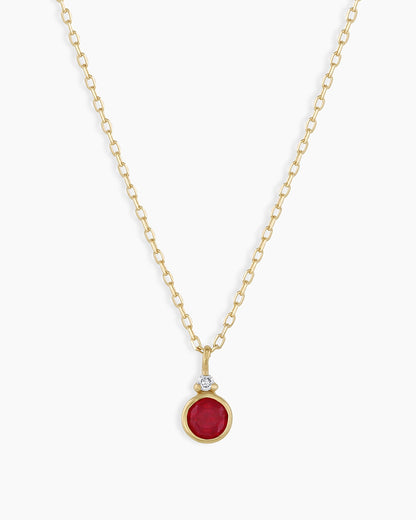 14K Gold Birthstone Necklace