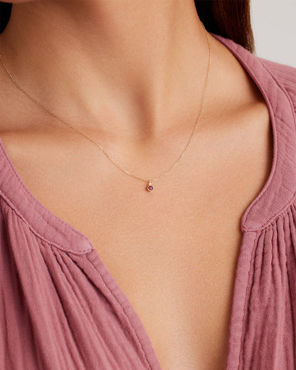 14K Gold Birthstone Necklace