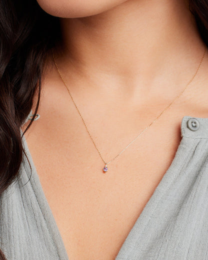 14K Gold Birthstone Necklace