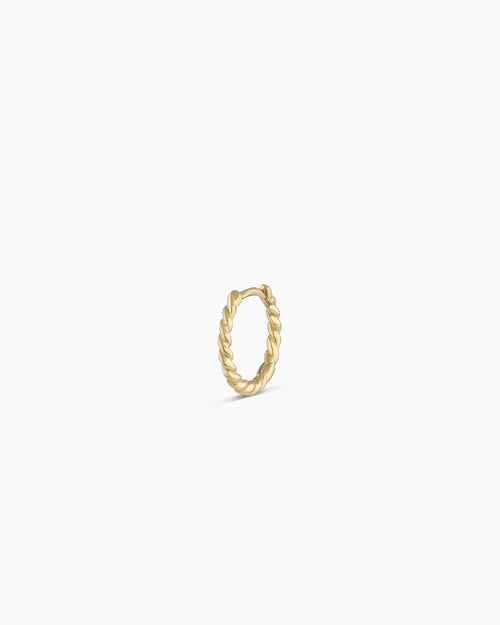 14K Gold Crew Single Huggie
