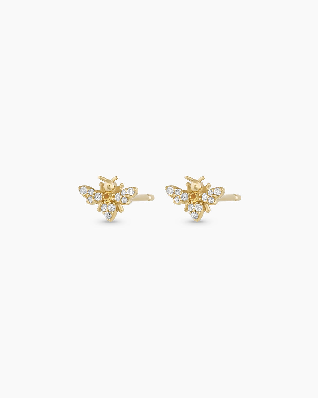 14K Diamond Bee Studs
