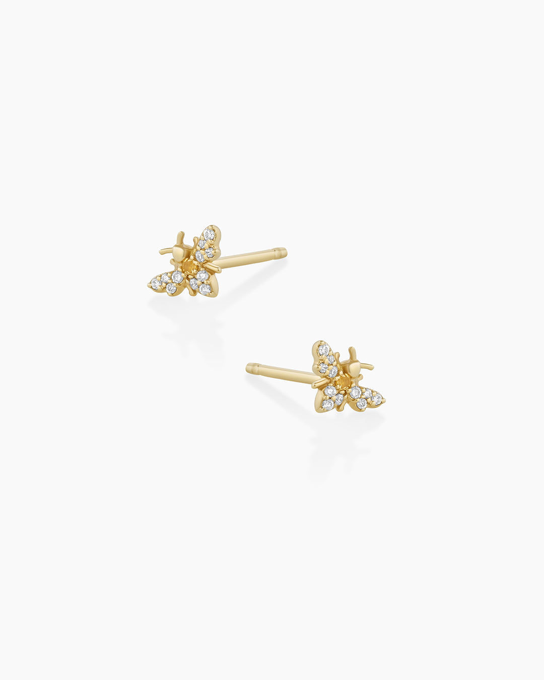 14K Diamond Bee Studs