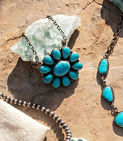 Kingman Turquoise Pendant Necklace