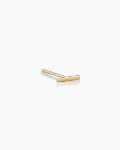 14K Gold Rose Bar Single Stud
