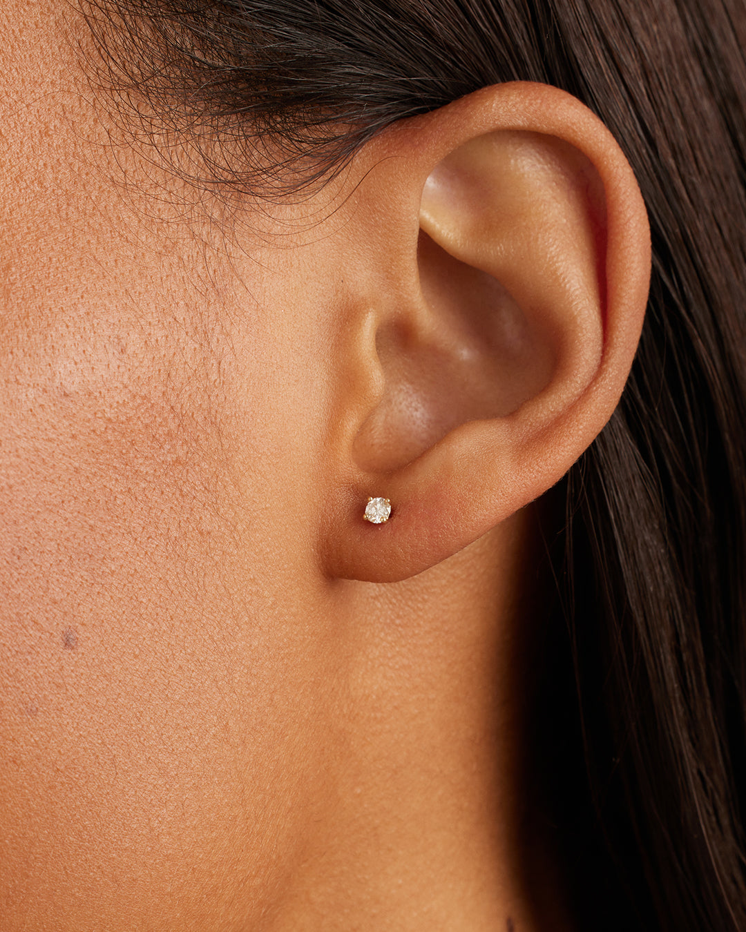 14K Diamond Solitaire Single Stud