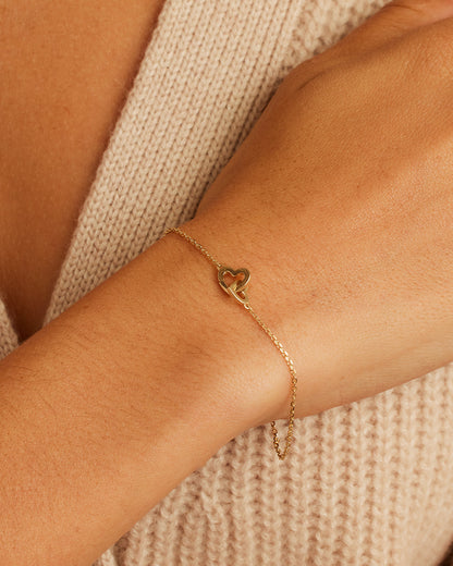 14K Gold Parker Heart Bracelet