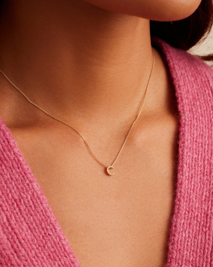 14K Diamond Alphabet Necklace