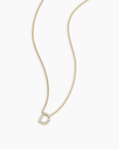 14K Diamond Alphabet Necklace