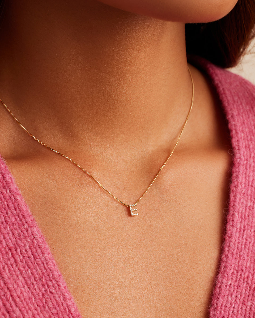 14K Diamond Alphabet Necklace