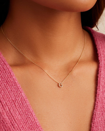 14K Diamond Alphabet Necklace