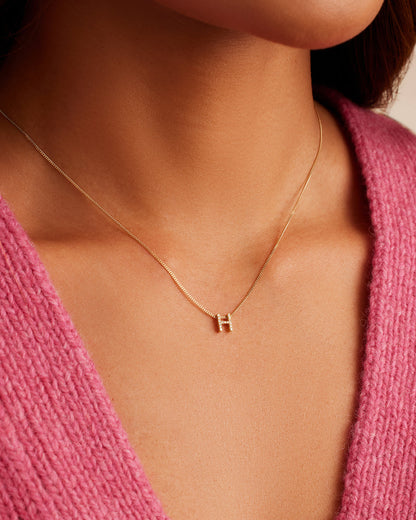 14K Diamond Alphabet Necklace