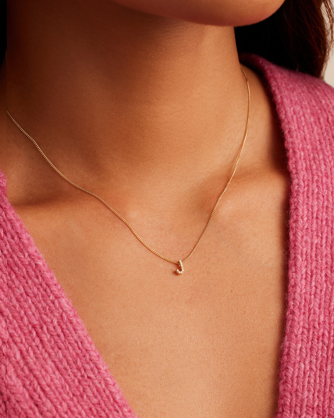 14K Diamond Alphabet Necklace