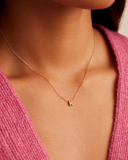 14K Diamond Alphabet Necklace