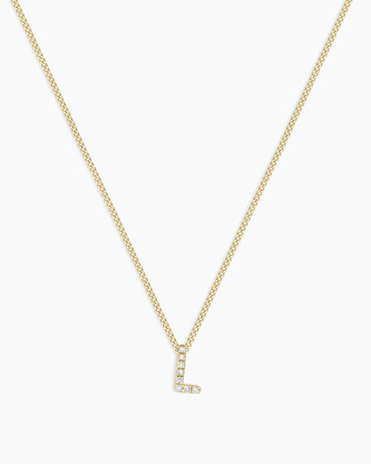 14K Diamond Alphabet Necklace