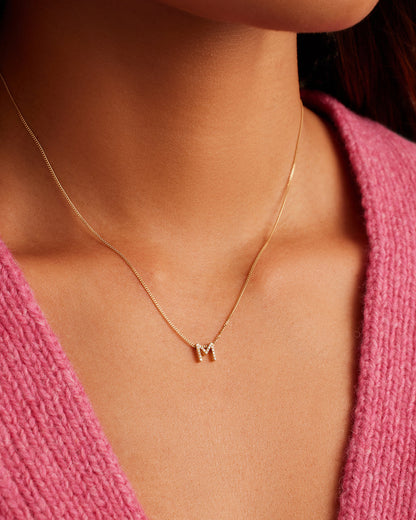 14K Diamond Alphabet Necklace