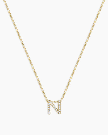 14K Diamond Alphabet Necklace