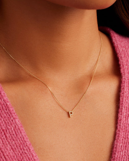 14K Diamond Alphabet Necklace