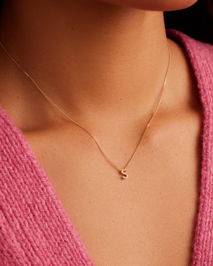 14K Diamond Alphabet Necklace