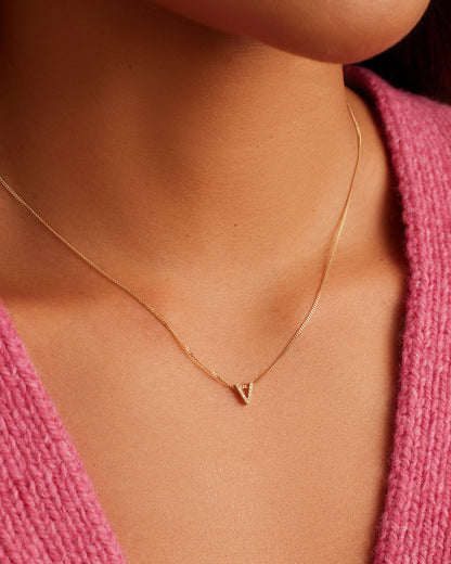 14K Diamond Alphabet Necklace