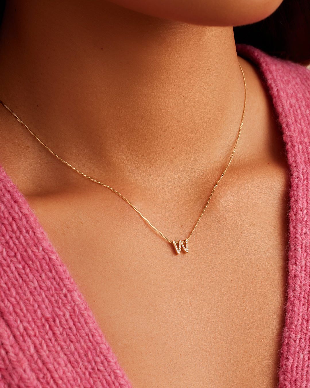 14K Diamond Alphabet Necklace
