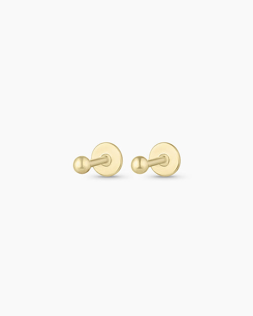 14K Gold Newport Flat Back Studs